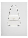 Cleo Brushed Leather Flap Shoulder Bag White - PRADA - BALAAN.