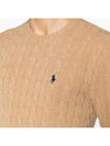 Embroid Logo Cable Knit Top Camel Melange - POLO RALPH LAUREN - BALAAN 5