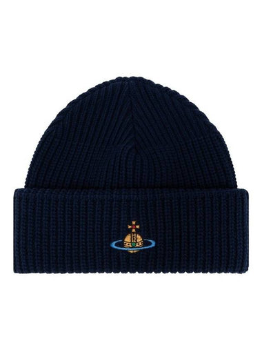 ORB Logo Sporty Beanie Navy - VIVIENNE WESTWOOD - BALAAN 1