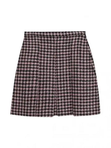 Houndstooth Wool Mini Skirt Women s - GUCCI - BALAAN 1