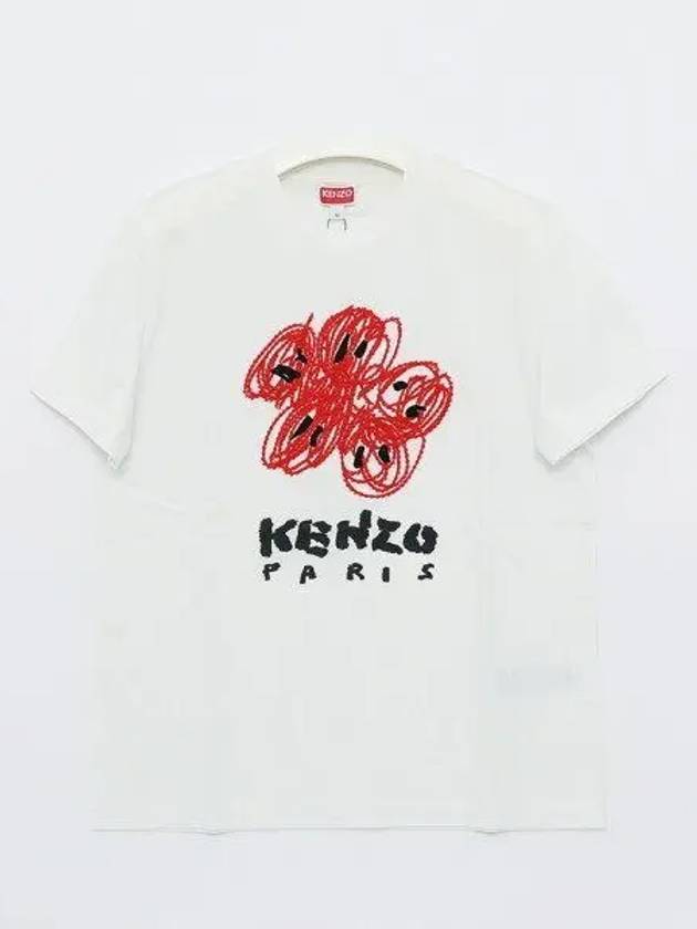 Drawing loose fit short sleeve women s t shirt 2TS102 4SG 02 1039091 - KENZO - BALAAN 1