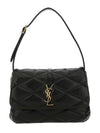 LE 57 Quilted Lambskin Hobo Shoulder Bag Black - SAINT LAURENT - BALAAN 1