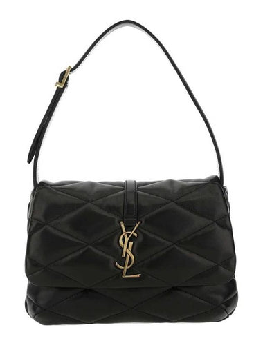 LE 57 Quilted Lambskin Hobo Shoulder Bag Black - SAINT LAURENT - BALAAN 1