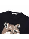 Men's Big Fox Head Classic Pullover Wool Knit Top Navy - MAISON KITSUNE - BALAAN 5