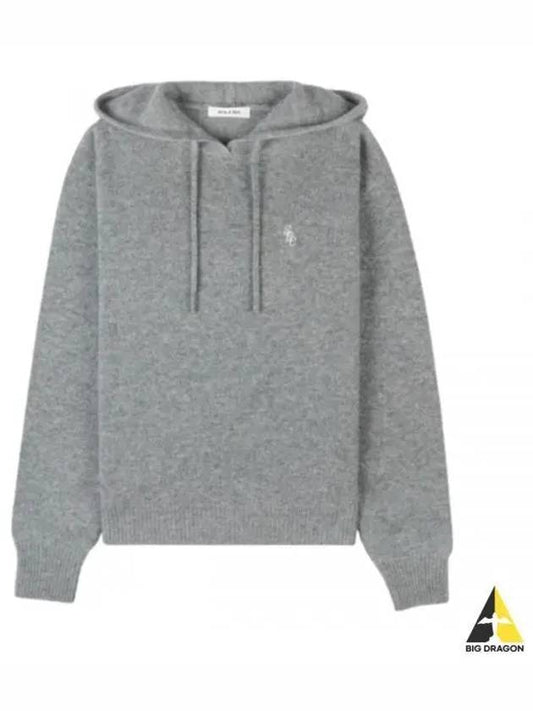 Embroidered Logo Cashmere Hoodie Grey - SPORTY & RICH - BALAAN 2