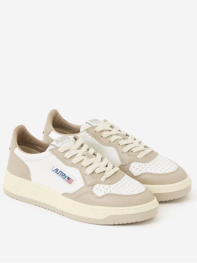 Medalist Bicolor Leather Low Top Sneakers White Beige - AUTRY - BALAAN 4