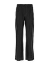 Stitched Silk Straight Pants Black - PRADA - BALAAN 2