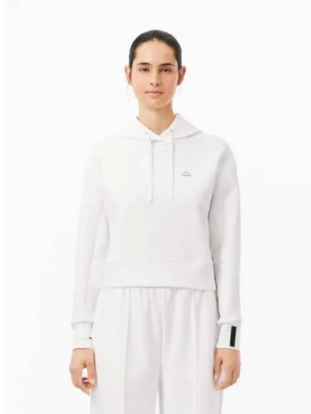 Active Crop Hoodie White - LACOSTE - BALAAN 2