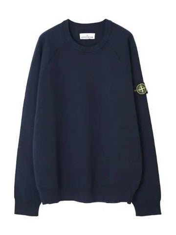 Double face soft cotton yarn crew neck knit loose fit men - STONE ISLAND - BALAAN 1