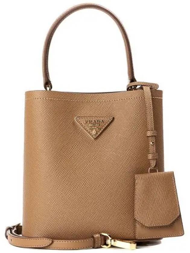 Panier Saffiano Leather Small Tote Bag Tan - PRADA - BALAAN 2