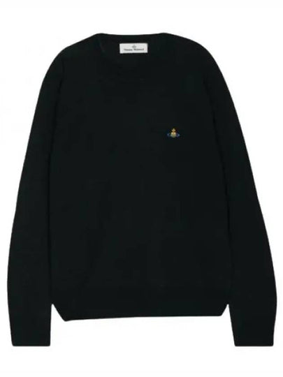 Logo Embroided Merino Wool Knit Top Black - VIVIENNE WESTWOOD - BALAAN 2