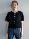 Snapped Crop Half Sleeve Jacket Black - DEFEMME - BALAAN 3