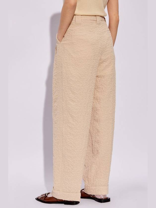 Ganni Jacquard Trousers, Women's, Beige - GANNI - BALAAN 4