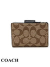 Signature Corner Zipper Medium Half Wallet Brown - COACH - BALAAN 4