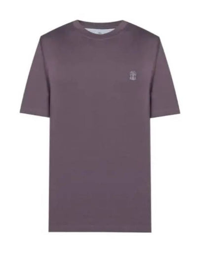 Logo Short Sleeve T-Shirt Purple - BRUNELLO CUCINELLI - BALAAN 2