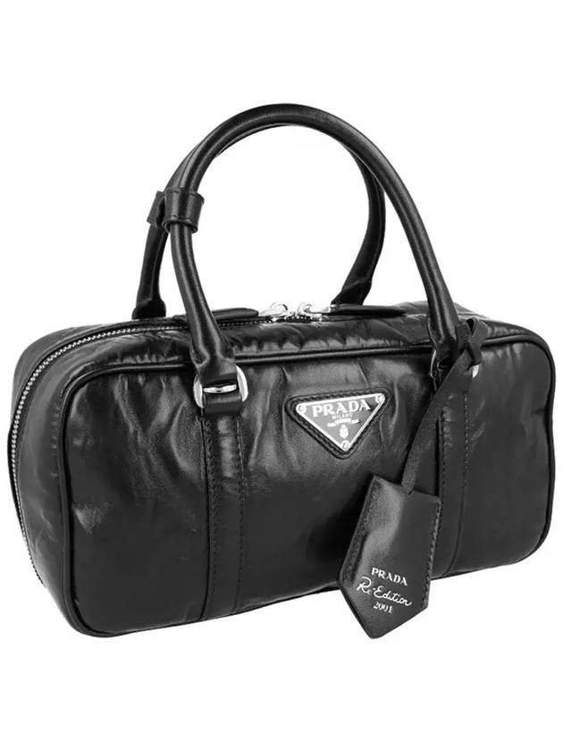 Triangle Logo Antique Small Tote Bag Black - PRADA - BALAAN 5