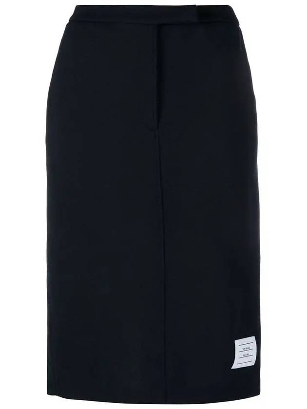 Milano Stitch Wool H Line Skirt Navy - THOM BROWNE - BALAAN 3