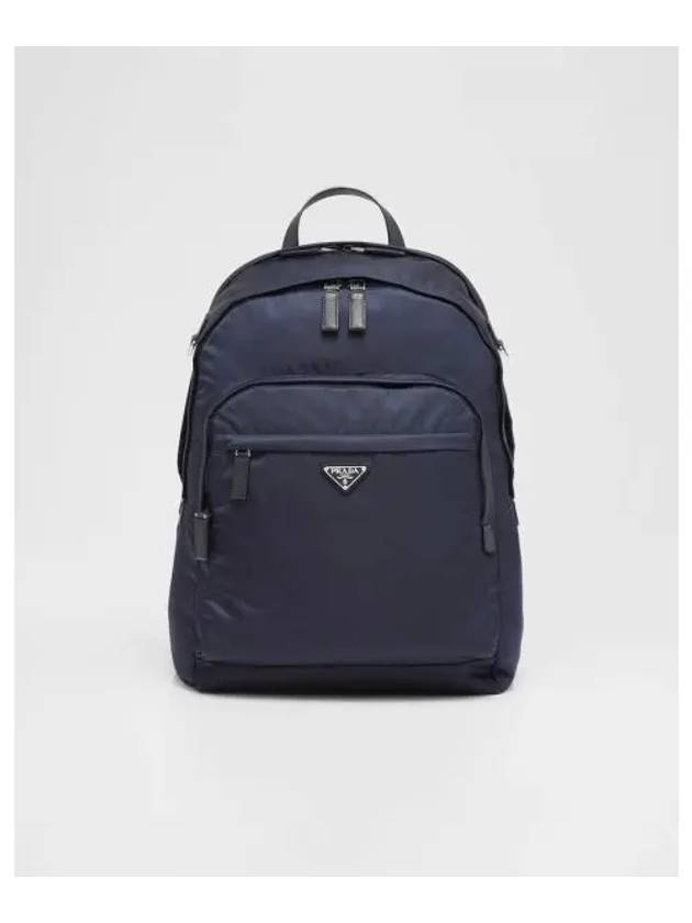 Triangle Logo Saffiano Re Nylon Backpack Blue - PRADA - BALAAN 2