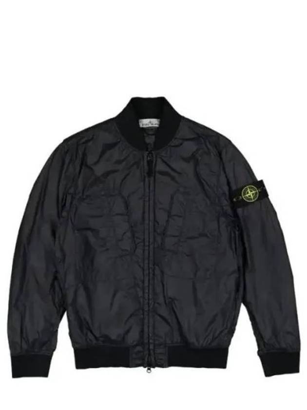 Logo Patch Bomber Jacket Black - STONE ISLAND - BALAAN 2