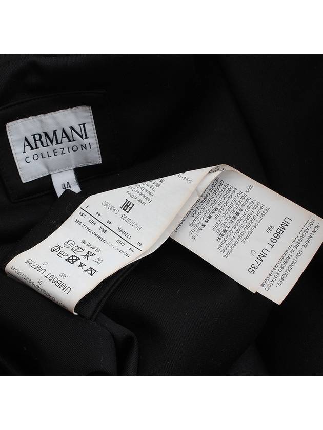 Armani Collezioni Black Texture Velvet Hooded Zip Up Jacket 55 - ARMANI COLLEZIONI - BALAAN 3