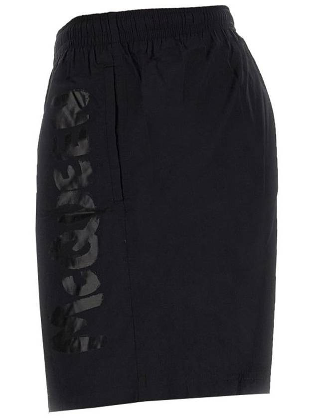 Men's Side Graffiti Logo Swim Shorts Black - ALEXANDER MCQUEEN - BALAAN 4