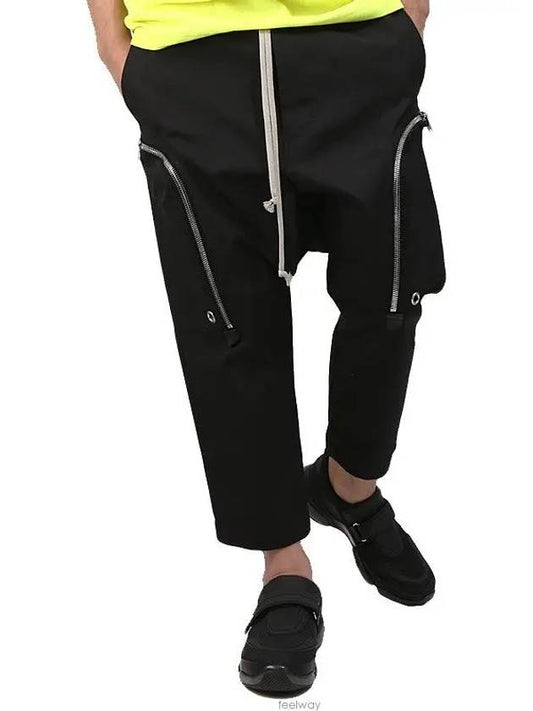 Cargo Crop Track Pants Black - RICK OWENS - BALAAN.