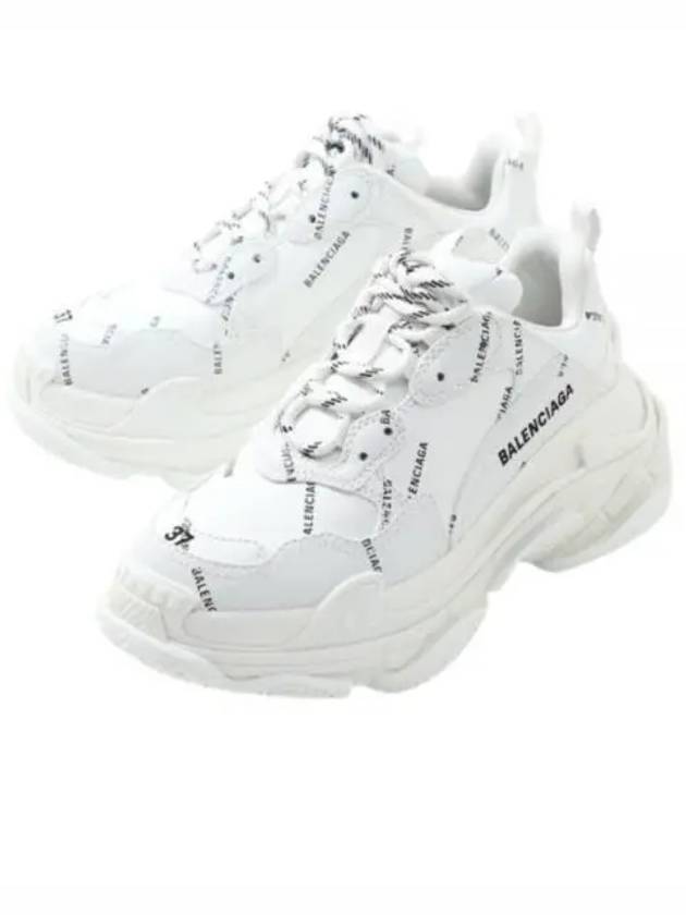 Triple S All-Over Logo Low Top Sneakers White - BALENCIAGA - BALAAN 2