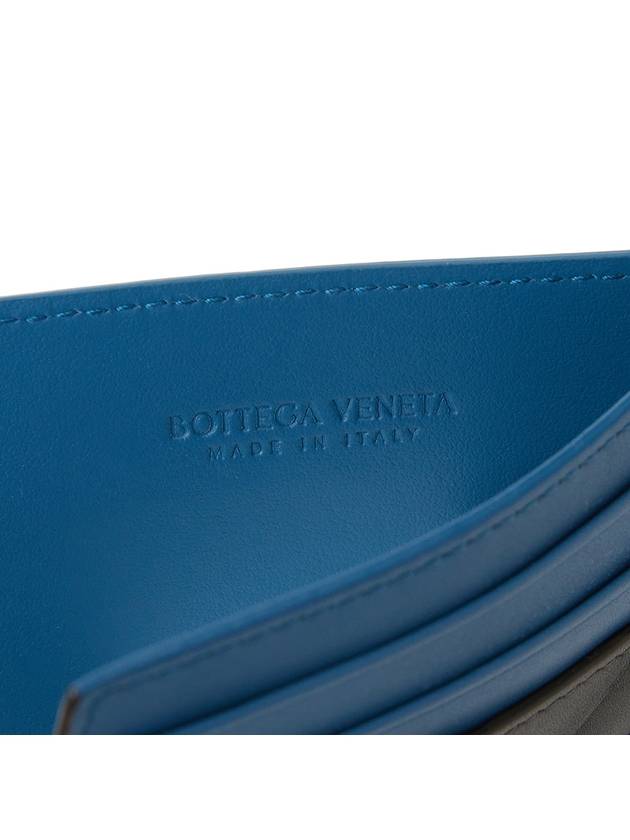 Intrecciato Two-Tone Card Wallet Blue Black - BOTTEGA VENETA - BALAAN 6