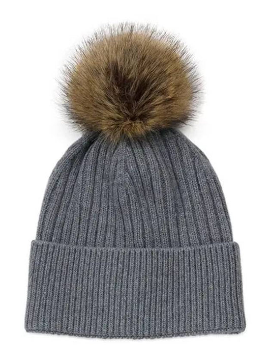 23FW Gray Logo Grenoble Pom Pom Cashmere Wool Beanie 3B00019 M1213 986 - MONCLER - BALAAN 2