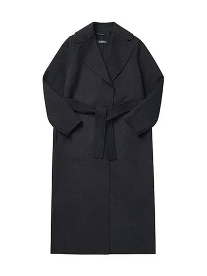 Poldo Wool Robe Style Single Coat Dark Grey - MAX MARA - BALAAN 2