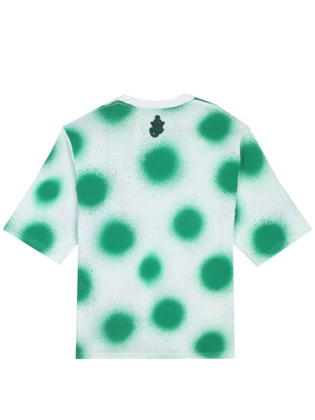 JW Anderson Green Spray Dot Print Short Sleeve T-Shirt White - MONCLER - BALAAN 7