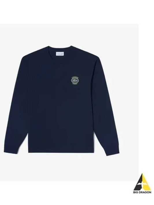 Men s Badge Match Long Sleeve T Shirt Navy - LACOSTE - BALAAN 1