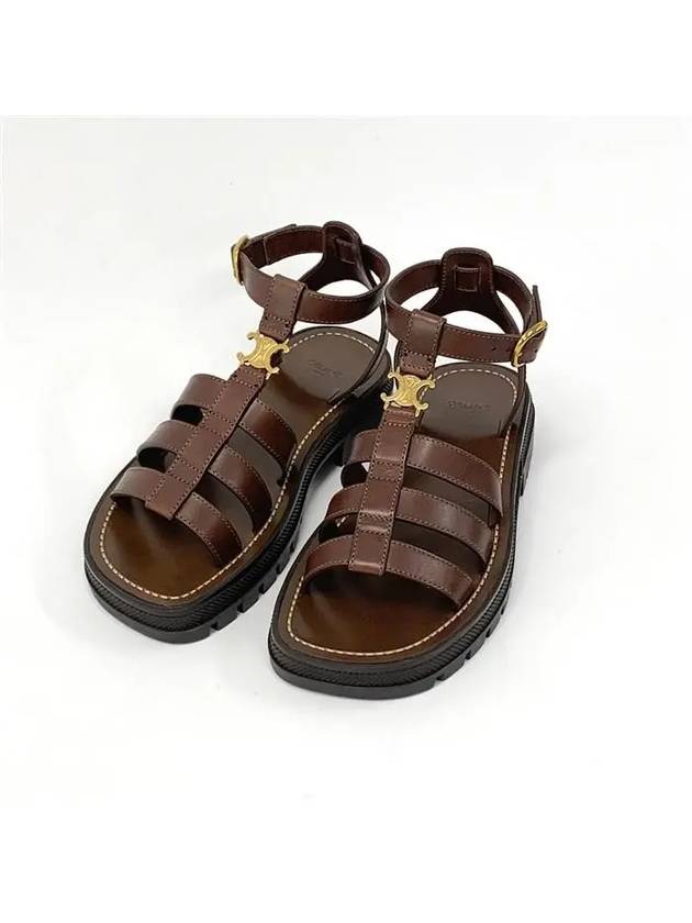 Clea Triomphe Gladiator Sandals Brown - CELINE - BALAAN 6