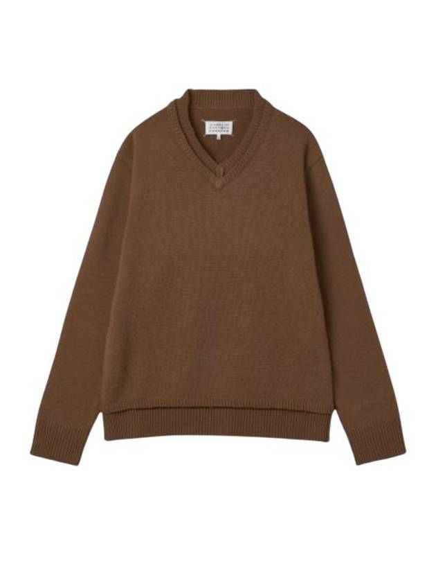 Men's 4 Stitch Elbow Patch Knit Top Camel - MAISON MARGIELA - BALAAN 2