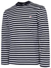 Fox Logo Stripe Long Sleeve T-Shirt Navy - MAISON KITSUNE - BALAAN 3