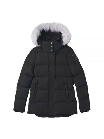 Women's Astoria Down Jacket White Fur Black - MOOSE KNUCKLES - BALAAN 2