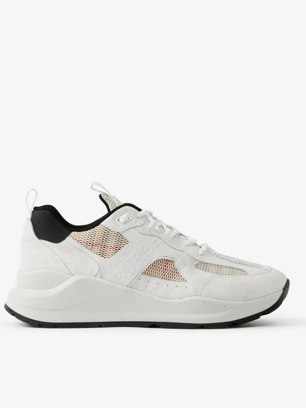 Vintage Check Mesh and Suede Sneakers Archive Beige White - BURBERRY - BALAAN 2