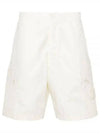 Cargo Bermuda Comfort Fit Cotton Shorts Off White - STONE ISLAND - BALAAN 2