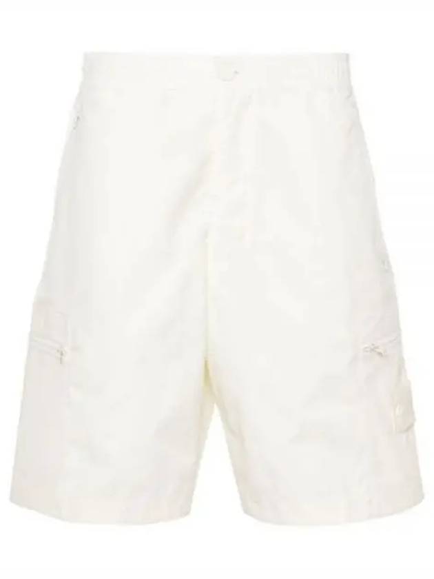 Cargo Bermuda Comfort Fit Cotton Shorts Off White - STONE ISLAND - BALAAN 2