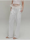 Ribbon cotton two tuck wide pants_White - OPENING SUNSHINE - BALAAN 1
