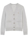 Baby Fox Patch Boxy Cardigan Light Grey Melange - MAISON KITSUNE - BALAAN 2