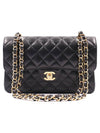 Classic Grained Calfskin Gold Hardware Small Flap Shoulder Bag Black - CHANEL - BALAAN 2