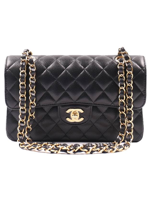 Classic Grained Calfskin Gold Hardware Small Flap Shoulder Bag Black - CHANEL - BALAAN 2