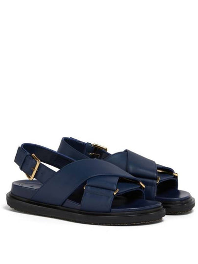 Marni Leather Crisscross Fussbett Sandal Shoes - MARNI - BALAAN 2