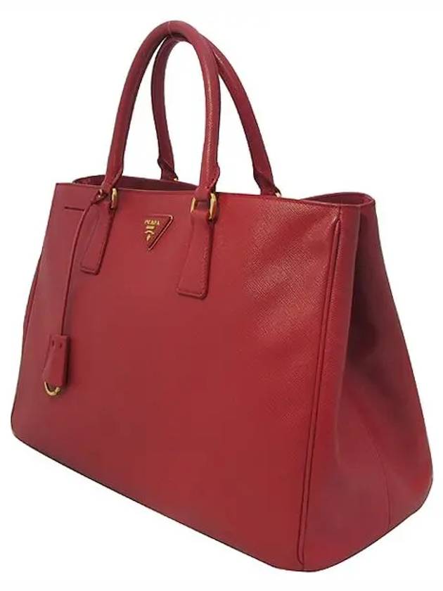 BN1844 Red Saffiano Lux Tote Bag with Gold Logo Decoration - PRADA - BALAAN 3