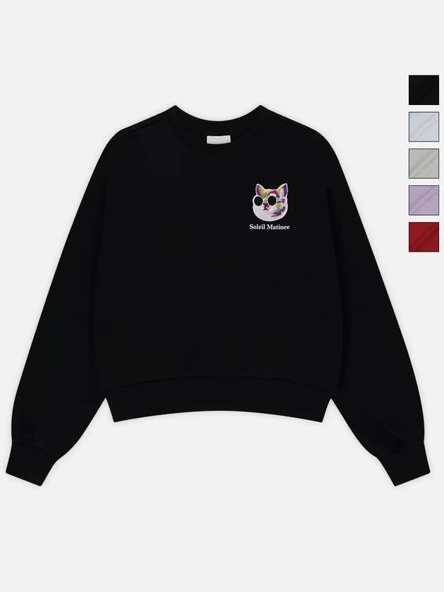 Mini Fancy Kitty Wappen Sweatshirt Black - LE SOLEIL MATINEE - BALAAN 1