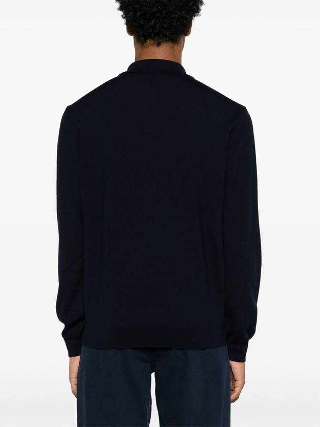 Jacob Logo Wool Long Sleeve Polo Shirt Dark Navy - A.P.C. - BALAAN 5