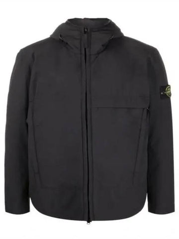 Wappen Patch Soft Shell Hooded Jacket Black Navy 771540527 - STONE ISLAND - BALAAN 1