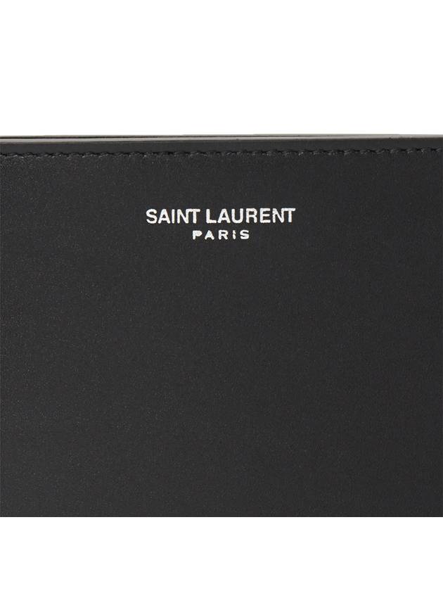 Smooth Leather Classic Logo Half Wallet Black - SAINT LAURENT - BALAAN 7