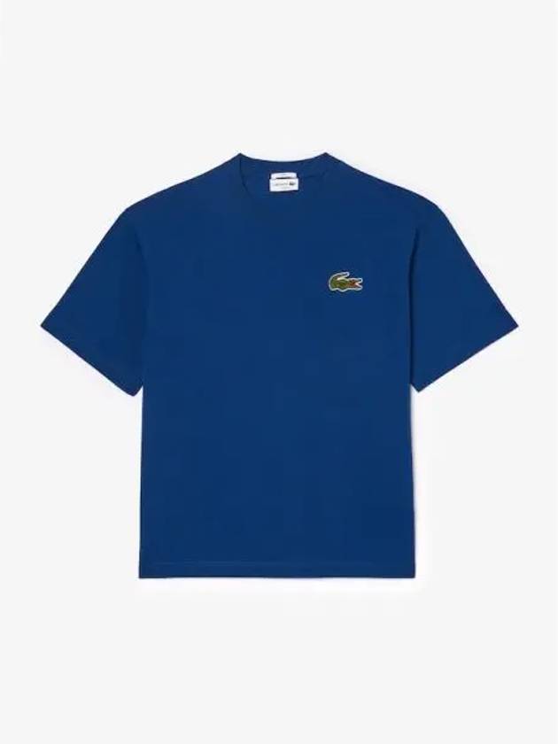 Loose Fit Heavy Cotton Badge Short Sleeve T-Shirt Navy - LACOSTE - BALAAN 2